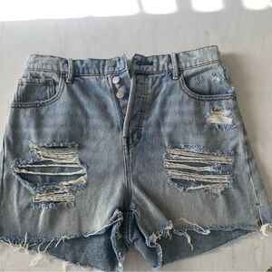 PacSun Blue Distressed Jean Shorts